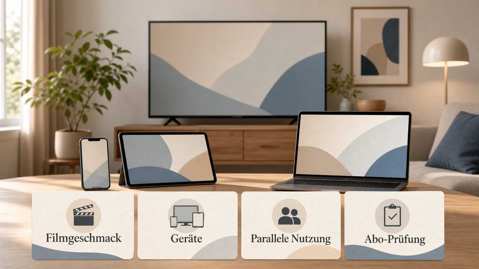 Redaktionelle Illustration zu Beste Streamingdienste für Filmfans in Deutschland: MUBI, ARTE, Apple TV+ und Netflix im Vergleich